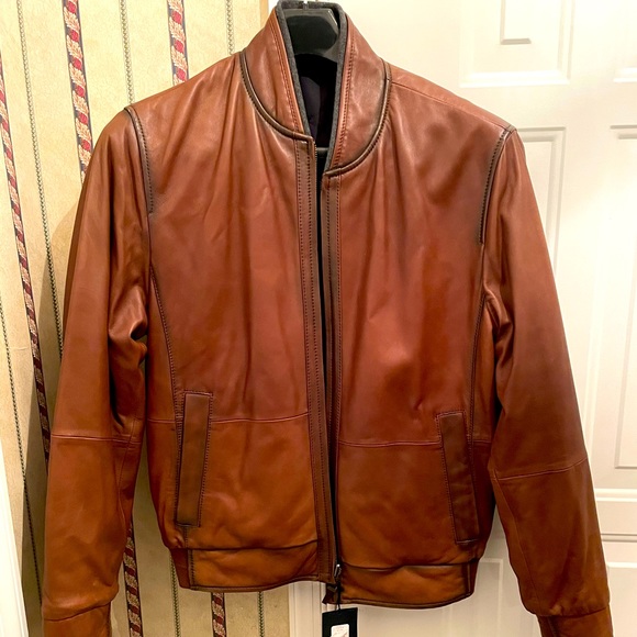Roundtree and Yorke Lambskin Leather Jacket - Picture 1 of 7